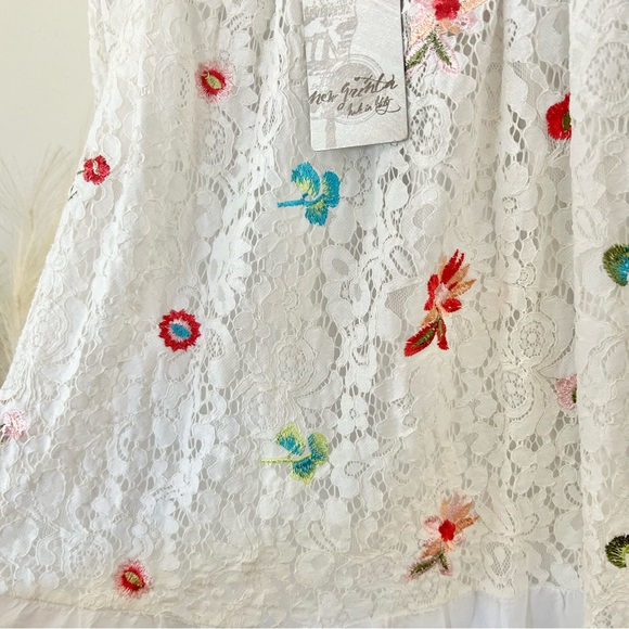 New grinta lace embroidered floral tunic womens size medium - Picture 2 of 12